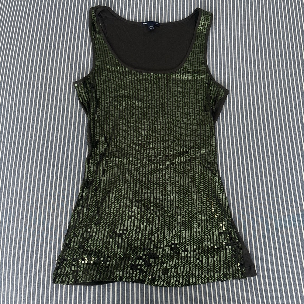 Sequin Green Tank Top